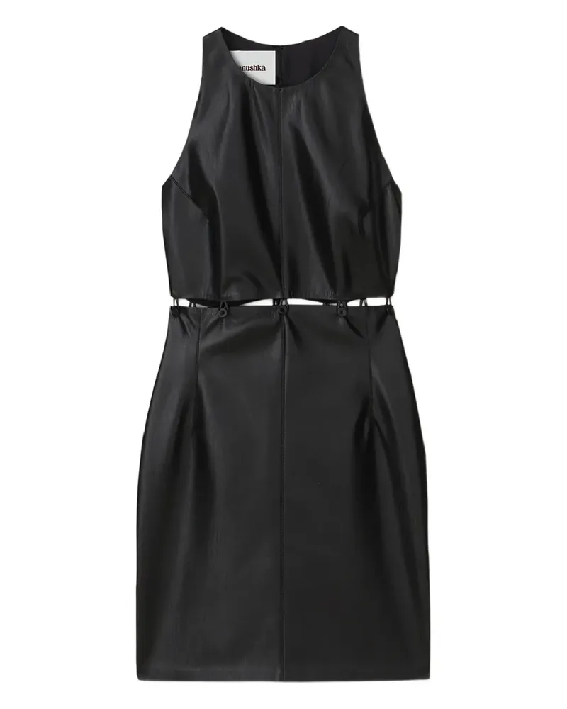 Nanushka Layan button sleeveless mini dress - Schwarz Schwarz