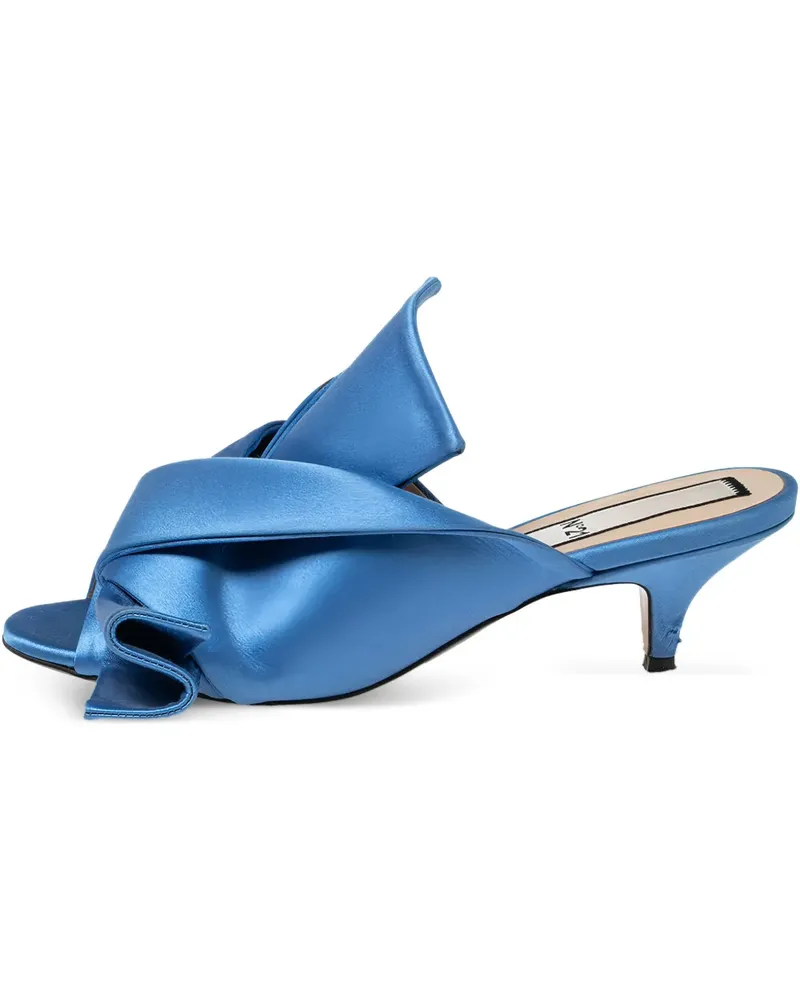 N° 21 Pre-owned Satin-Sandalen mit Knoten 55mm - Blau Blau