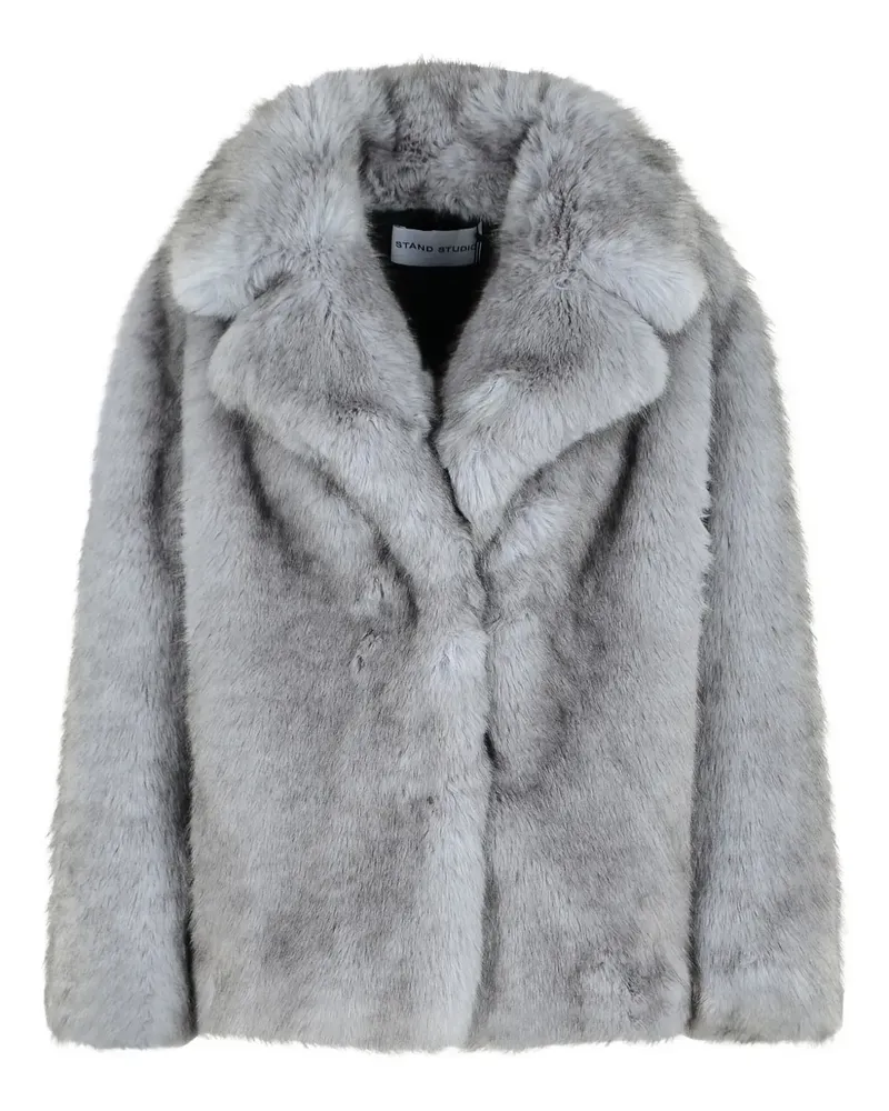 STAND Valentina faux-fur jacket - Grau Grau