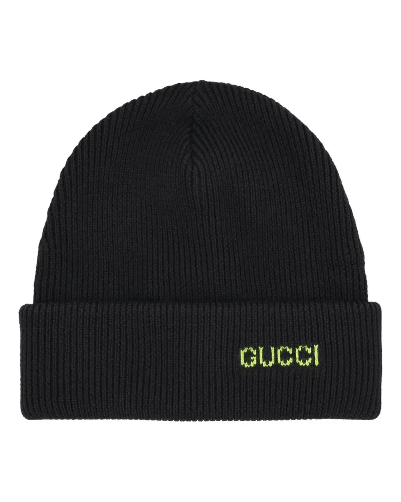 Gucci Gerippter Hut mit Stickerei - Schwarz Schwarz