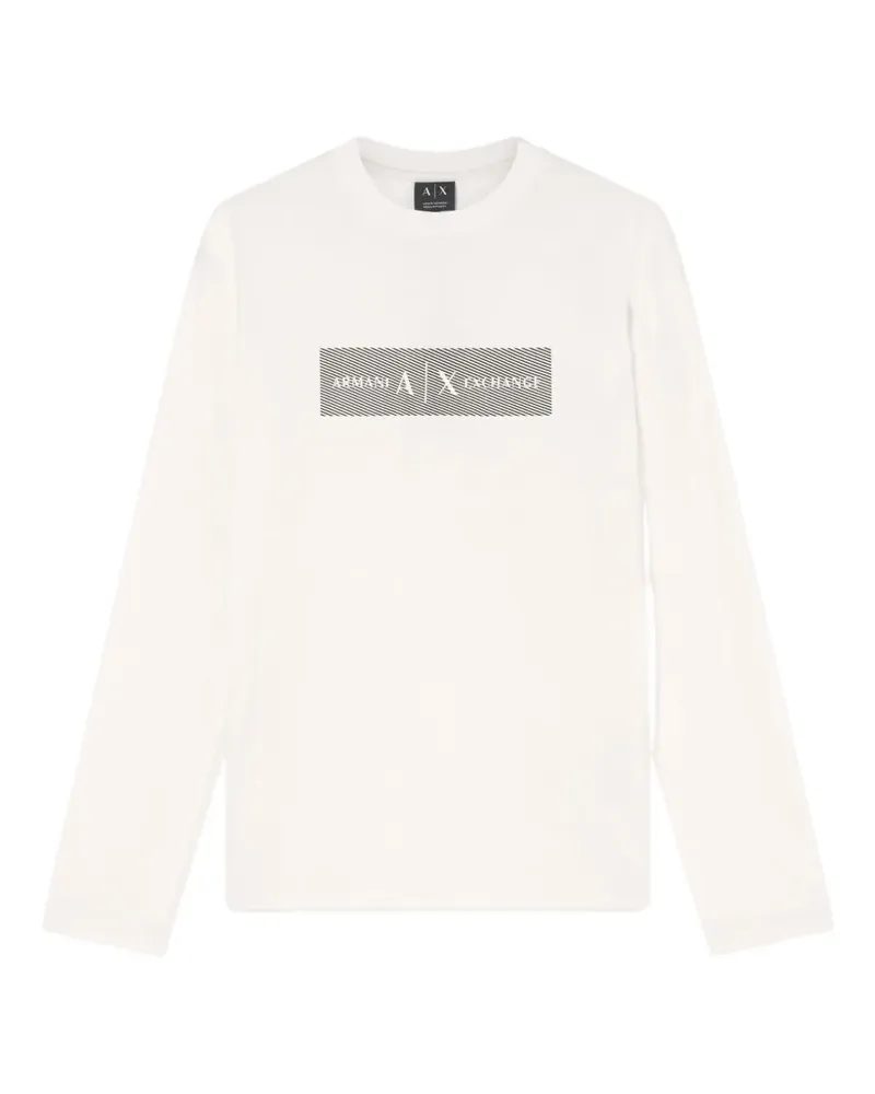 Armani Exchange logo-print long-sleeve T-shirt - Weiß Weiß