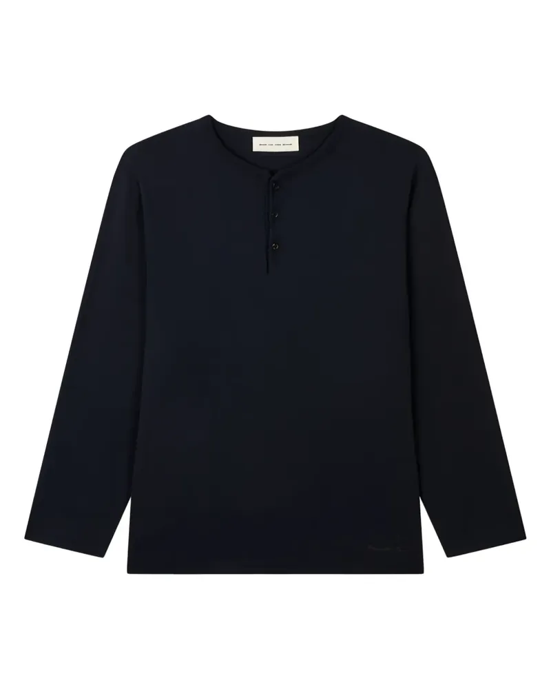 ManOnTheBoon Henley-Hemd mit Kragen - Blau Blau