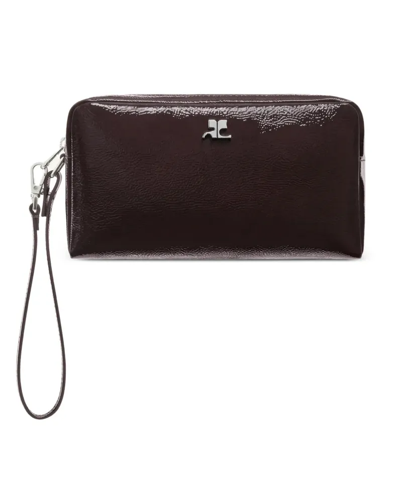 Courrèges Handtasche mit Logo-Schild - Braun Braun