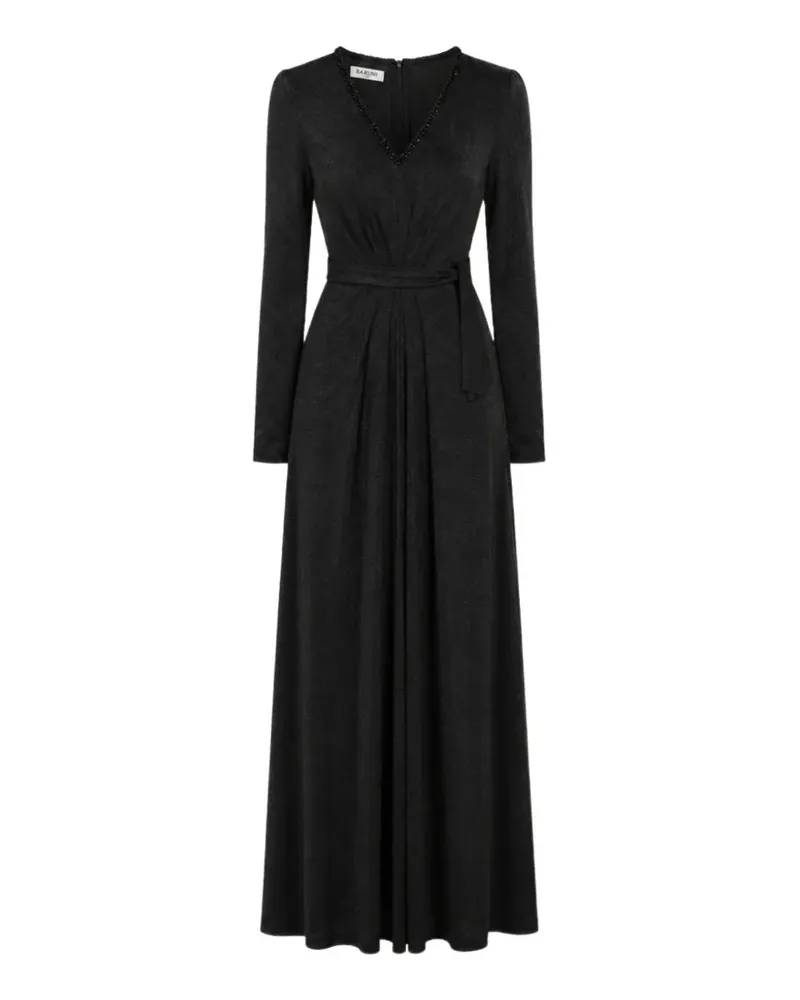 Baruni Jouri Maxikleid mit Perlen - Schwarz Schwarz