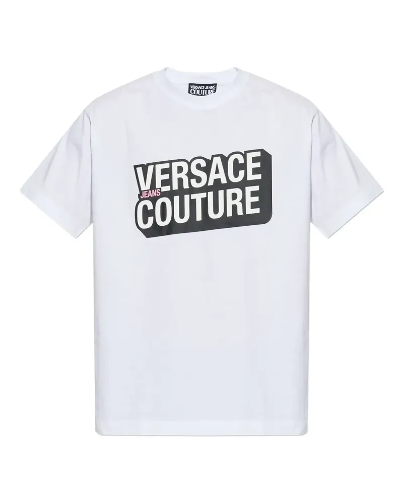 Versace Jeans T-Shirt mit Logo-Print - Weiß Weiß