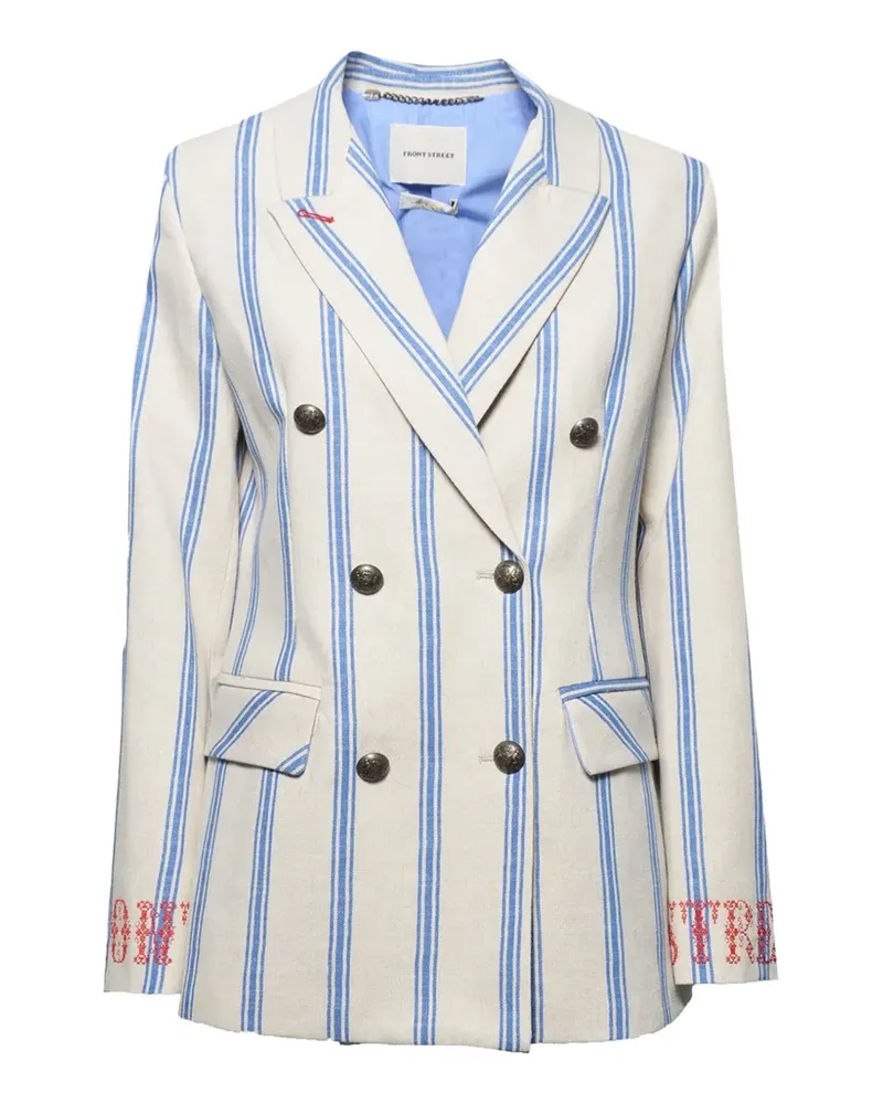 Front Street 8 striped double-breasted blazer - Nude Nude