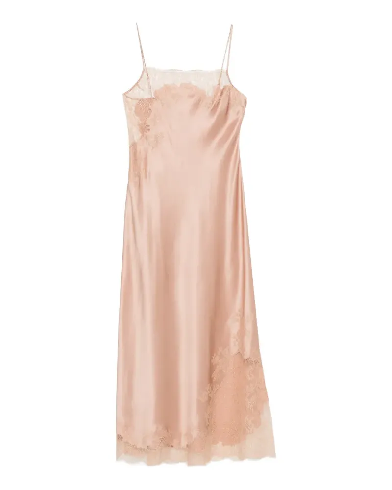 Carine Gilson Satin-Nachthemd mit Spitzenborten - Rosa Rosa
