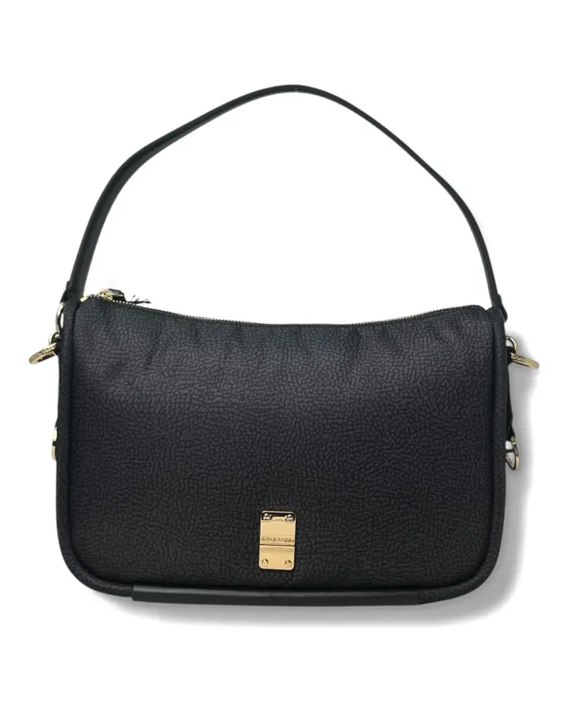 Borbonese Strukturierte Schultertasche - Schwarz Schwarz