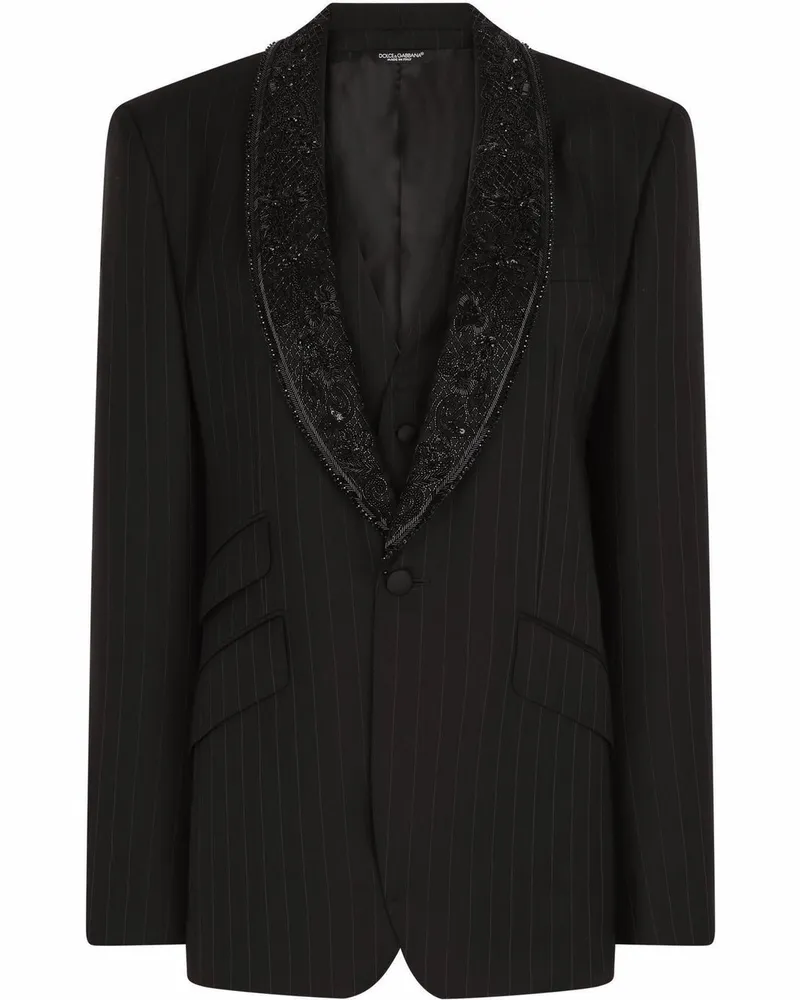 Dolce & Gabbana Sakko mit Nadelstreifen - Schwarz Schwarz