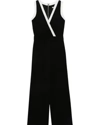 DKNY Weiter Jumpsuit mit V-Ausschnitt Schwarz