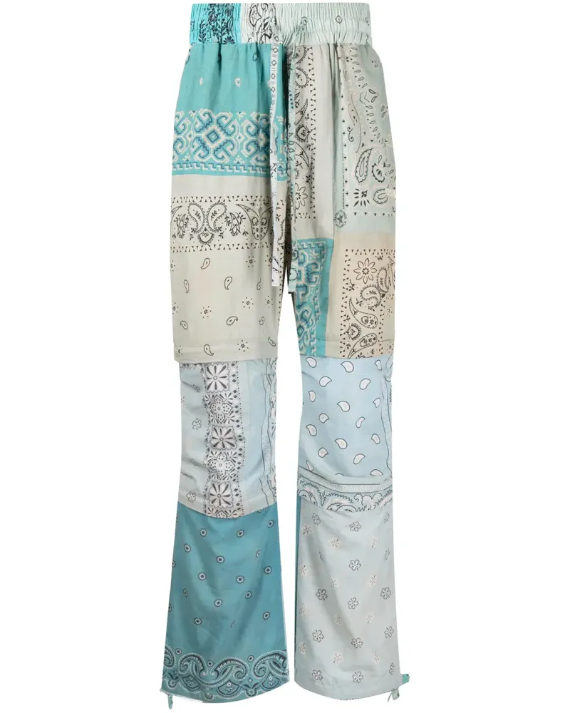 READYMADE Gerade Hose mit Bandana-Print - Blau Blau