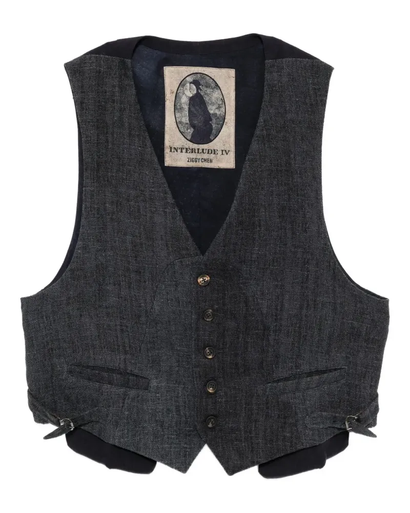 Ziggy Chen Jacke aus Leinen - Grau Grau