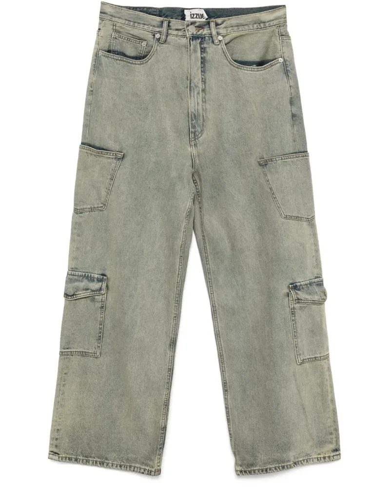 Izzue Weite Jeans mit Cargo-Taschen - Blau Blau