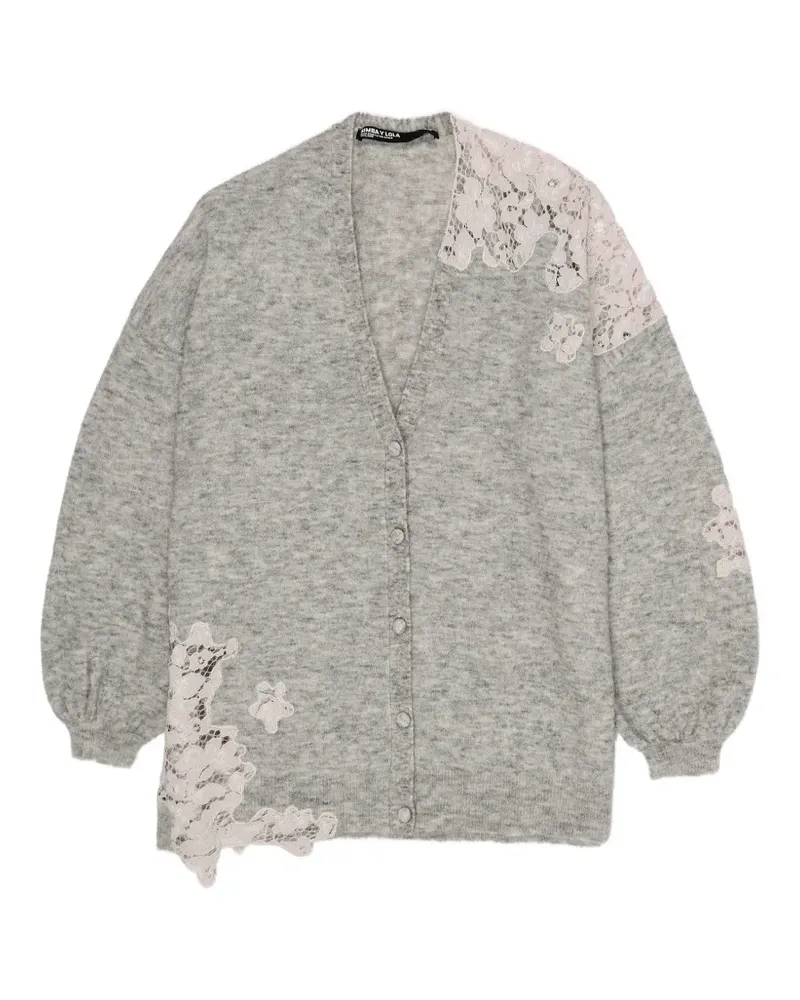 BIMBA Y LOLA Cardigan mit Spitze - Grau Grau