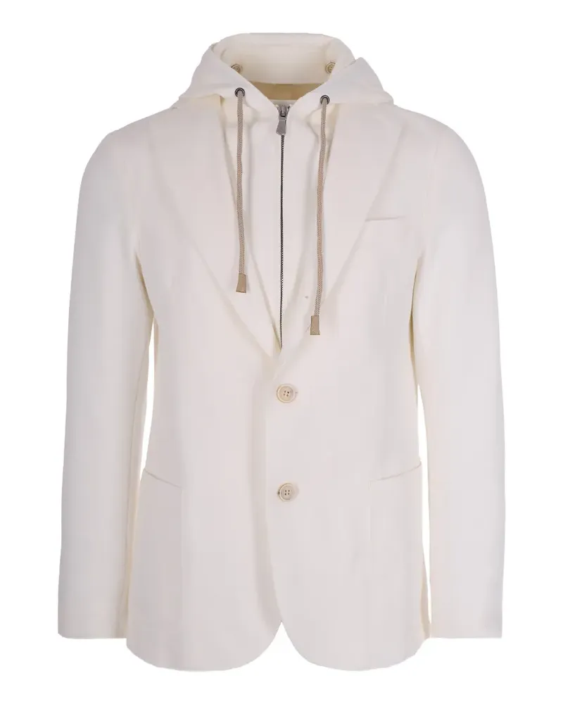 Eleventy hooded two-button jacket - Weiß Weiß