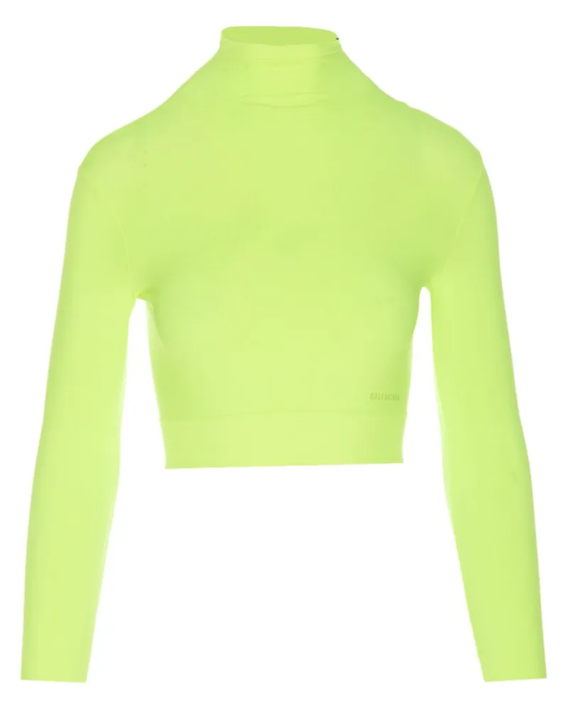 Balenciaga Cropped-Oberteil mit Stehkragen - Grün Grün
