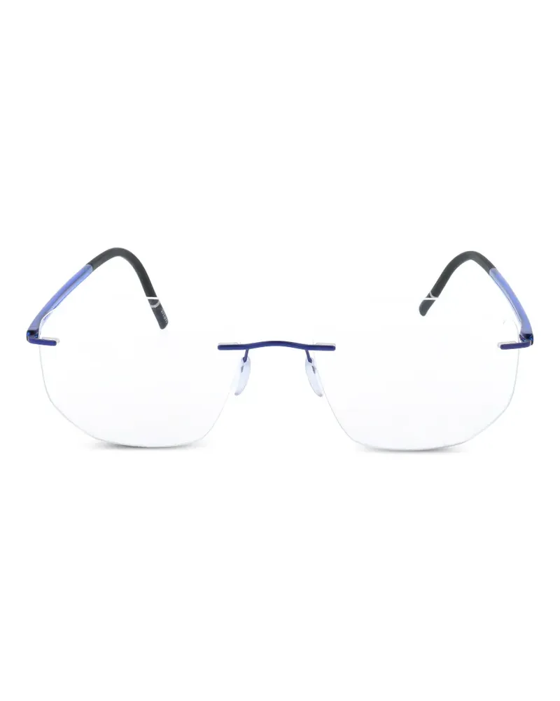 Silhouette rimless geometric-frame glasses - Blau Blau