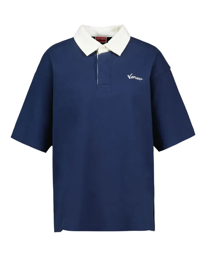 Kenzo Varsity logo-embroidered polo shirt - Blau Blau