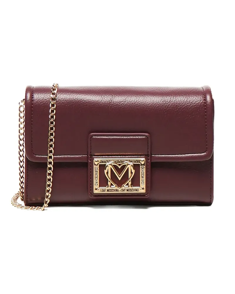 Moschino Schultertasche mit Logo-Schild - Rot Rot