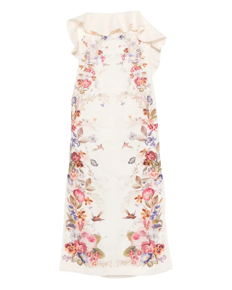 Zimmermann Patience Frill midi dress - Nude Nude