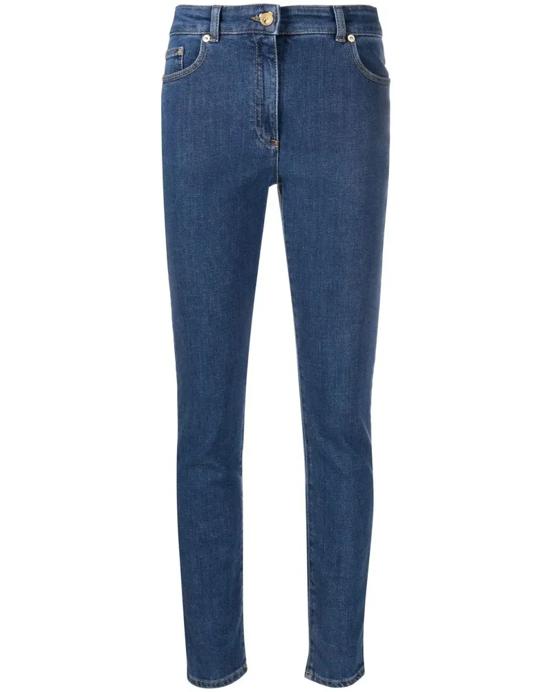 Moschino Skinny-Jeans mit Teddy - Blau Blau