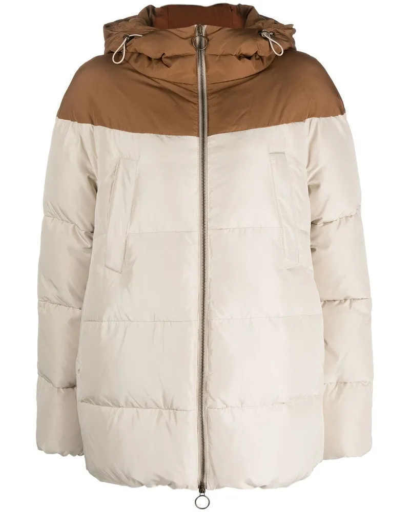 Eleventy Zweifarbige Kapuzenjacke - Nude Nude