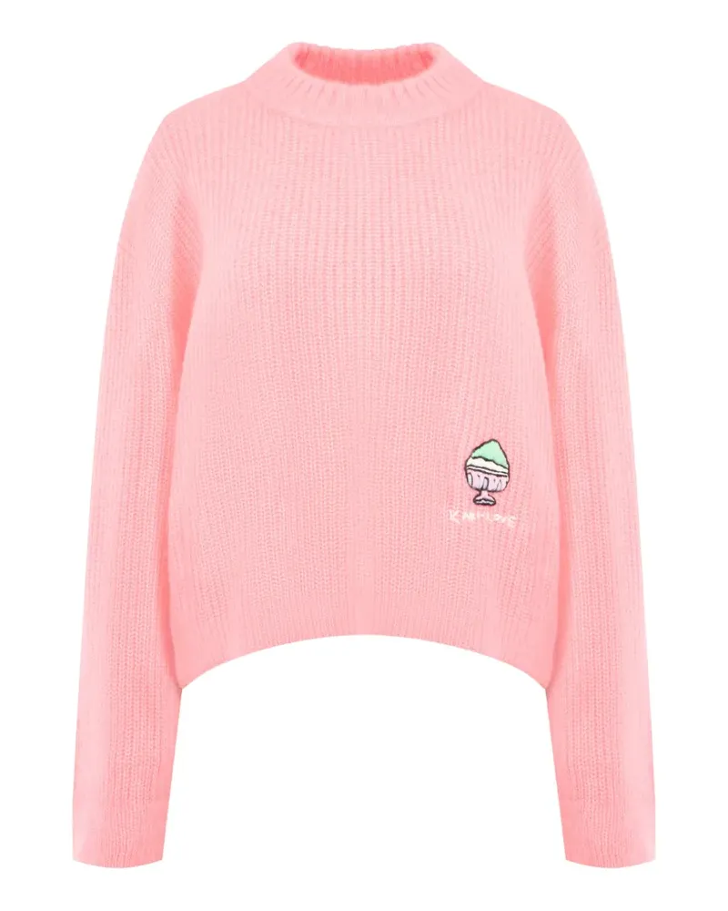 Mira Mikati embroidered ribbed-knit sweater - Rosa Rosa