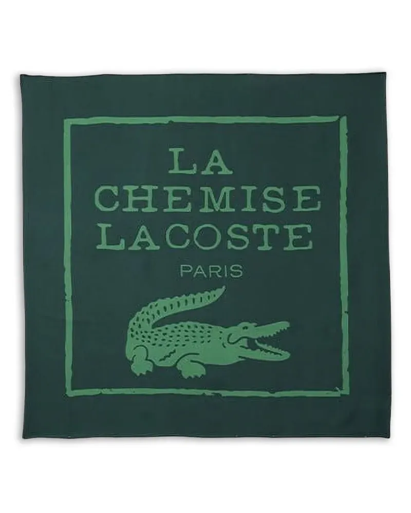 Lacoste Seidenschal mit Krokodil-Print - Grün Grün