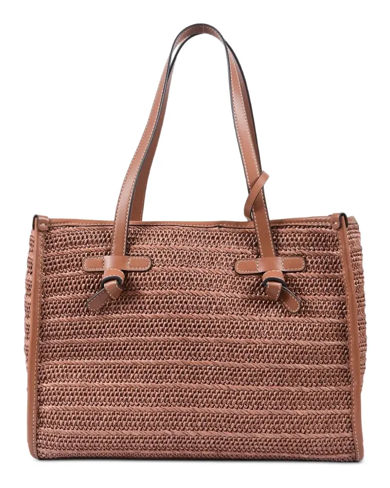 Gianni Chiarini bow-detail woven-design shoulder bag - Braun Braun