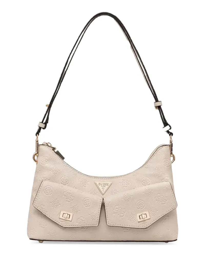 Guess logo-embossed flap-pockets shoulder bag - Weiß Weiß
