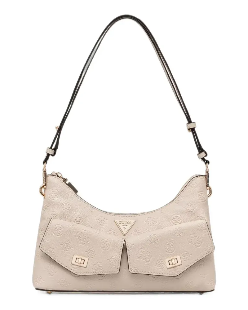 Guess logo-embossed flap-pockets shoulder bag - Weiß Weiß