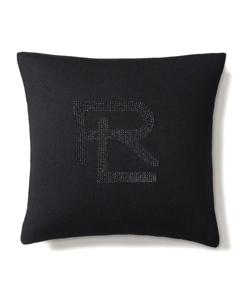 Ralph Lauren Home Hawthorne Kissen mit Strassverzierung 50cm x 50cm - Schwarz Schwarz