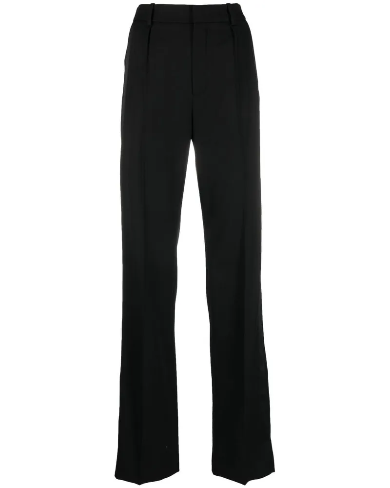 Saint Laurent High-Waist-Hose mit geradem Bein - Schwarz Schwarz
