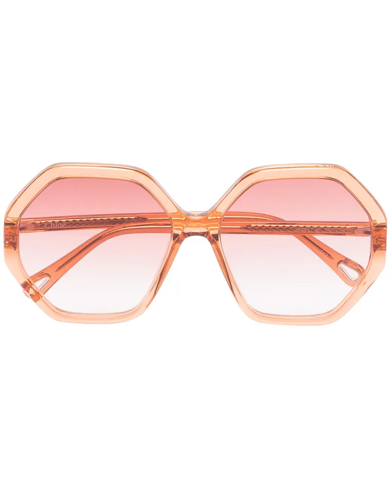 Chloé Sonnenbrille mit achteckigem Gestell - Orange Orange