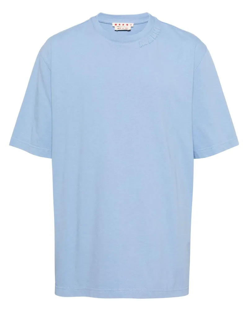 Marni T-Shirt mit Logo-Patch - Weiß Weiß