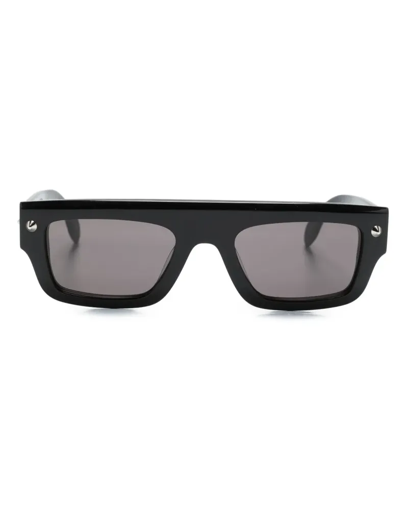 Alexander McQueen Sonnenbrille mit eckigem Gestell - Schwarz Schwarz