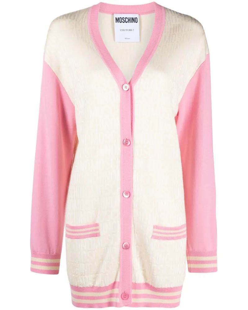 Moschino Cardigan aus Monogramm-Jacquard - Nude Nude