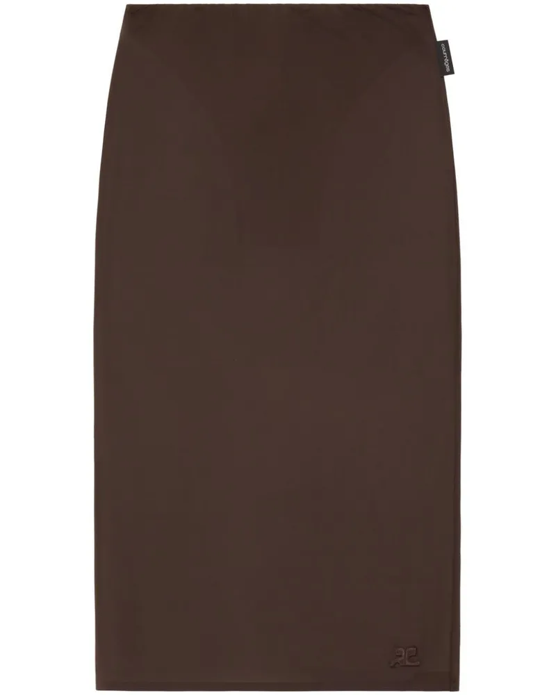 Courrèges Semi-transparenter Midirock - Braun Braun