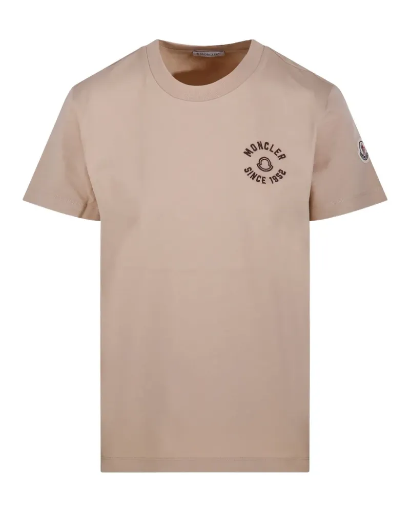 Moncler logo-detail T-shirt - Nude Nude