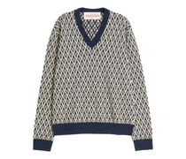 Toute La V Pullover aus Wolle - Blau