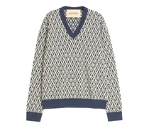 Toute La V Pullover aus Wolle - Blau