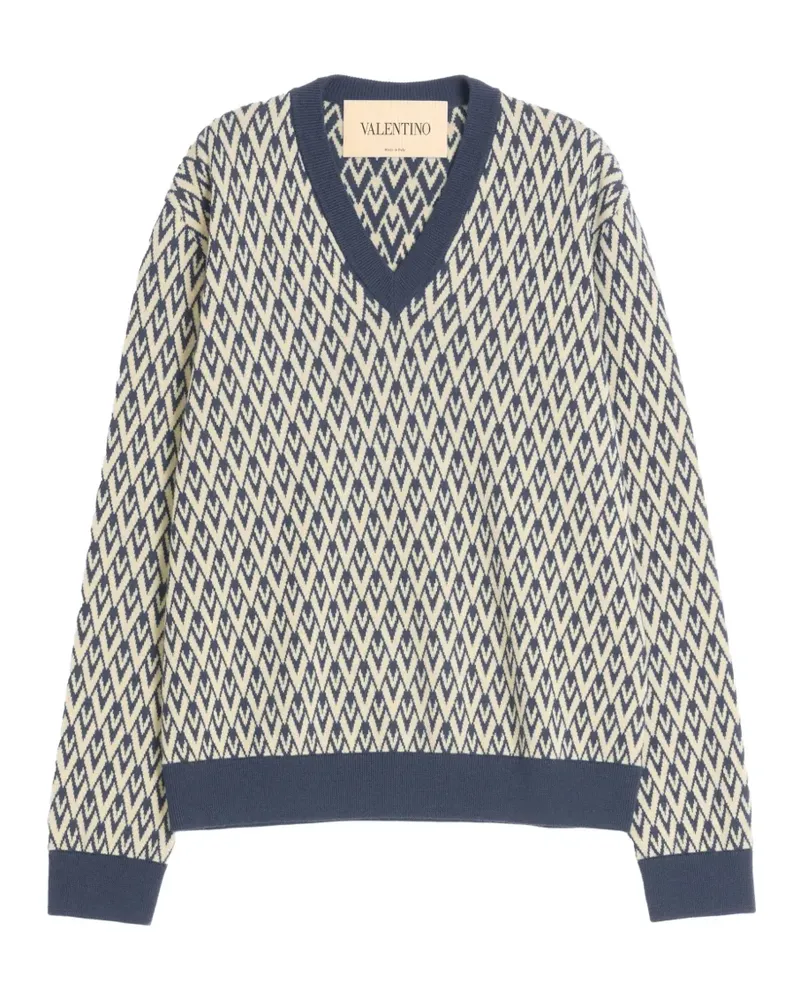 Valentino Garavani Toute La V Pullover aus Wolle - Blau Blau