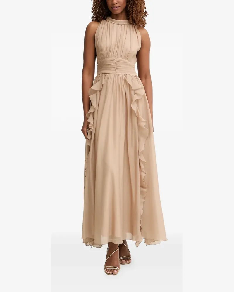 Morgan ruffled pleated maxi dress - Nude Nude