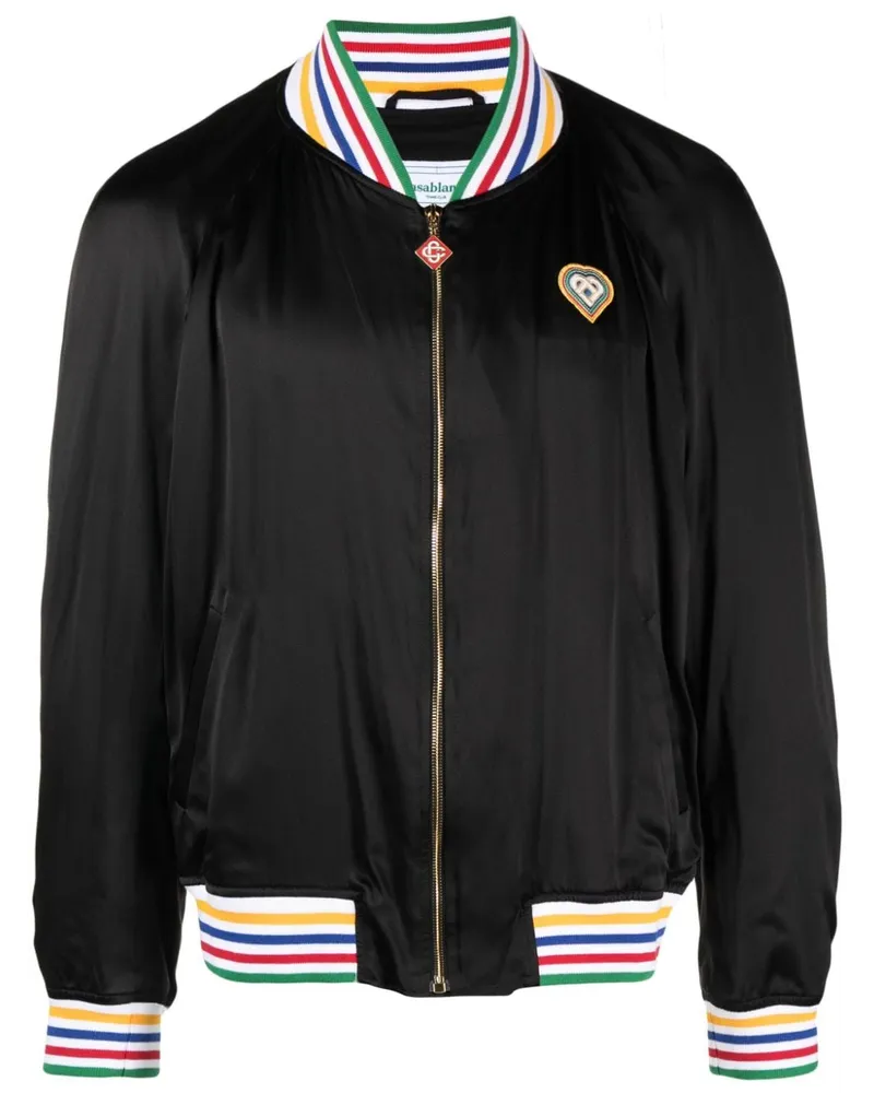 Casablanca Paris Souvenir Bomberjacke mit Logo-Patch - Schwarz Schwarz