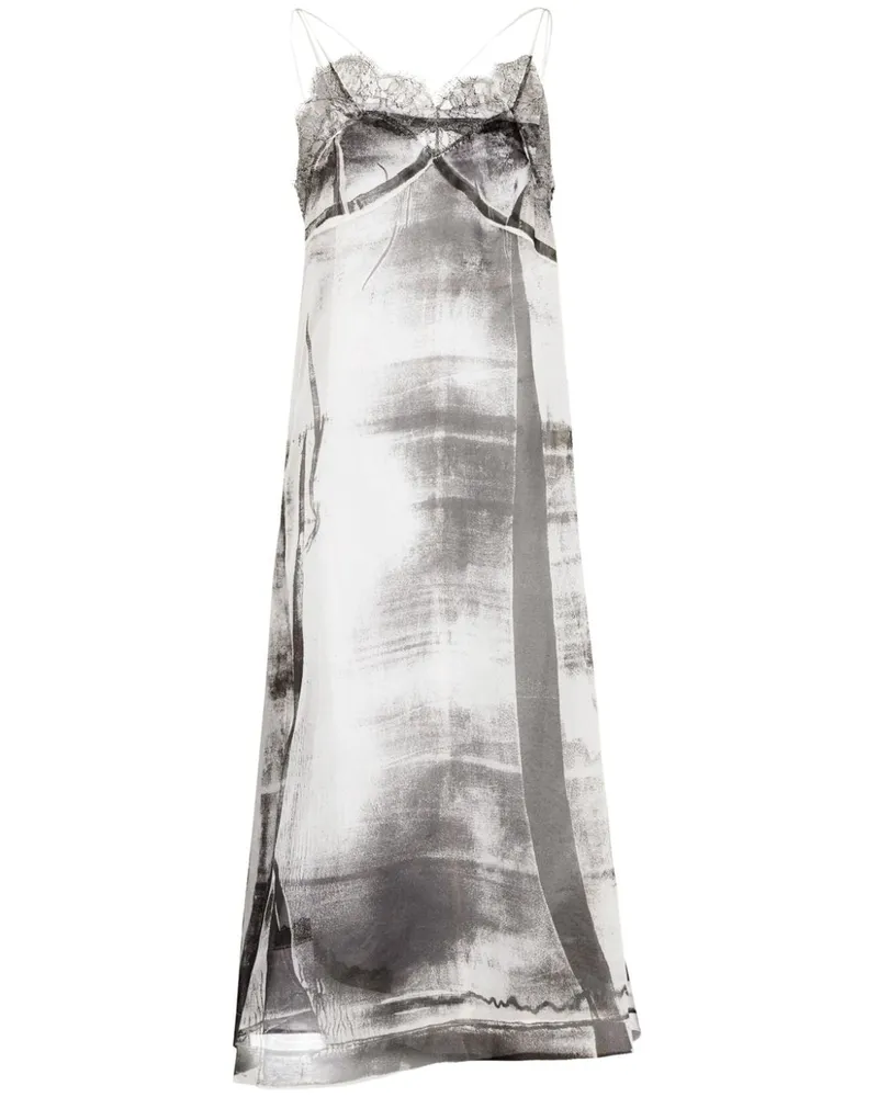 Maison Margiela Midikleid aus Seide - Grau Grau