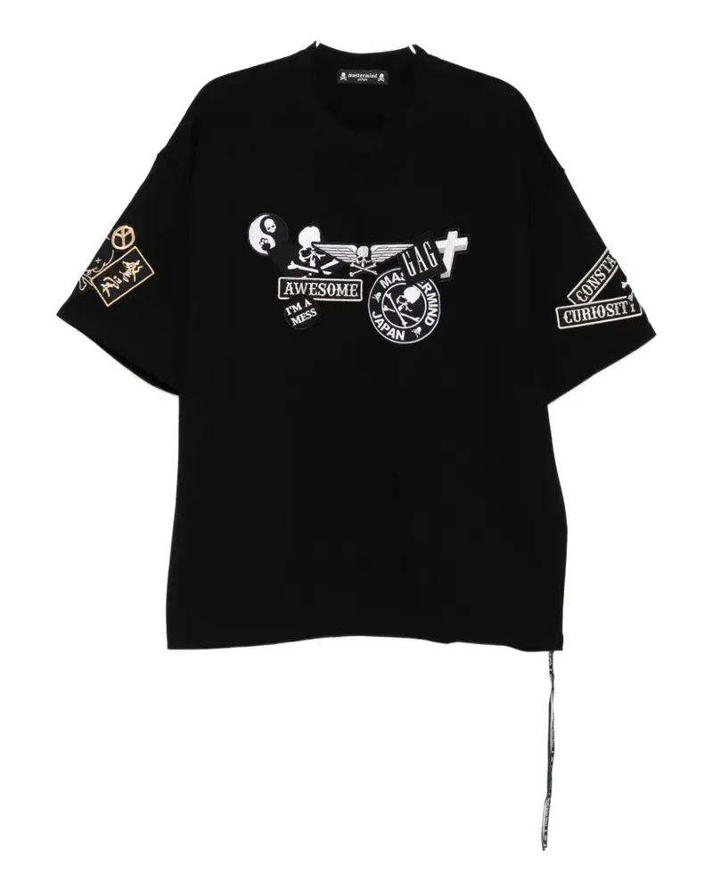 Mastermind Japan logo-patch boxy T-shirt - Schwarz Schwarz