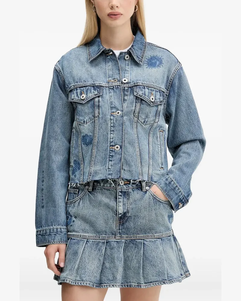 HUGO BOSS Jeansjacke mit Stickerei - Blau Blau