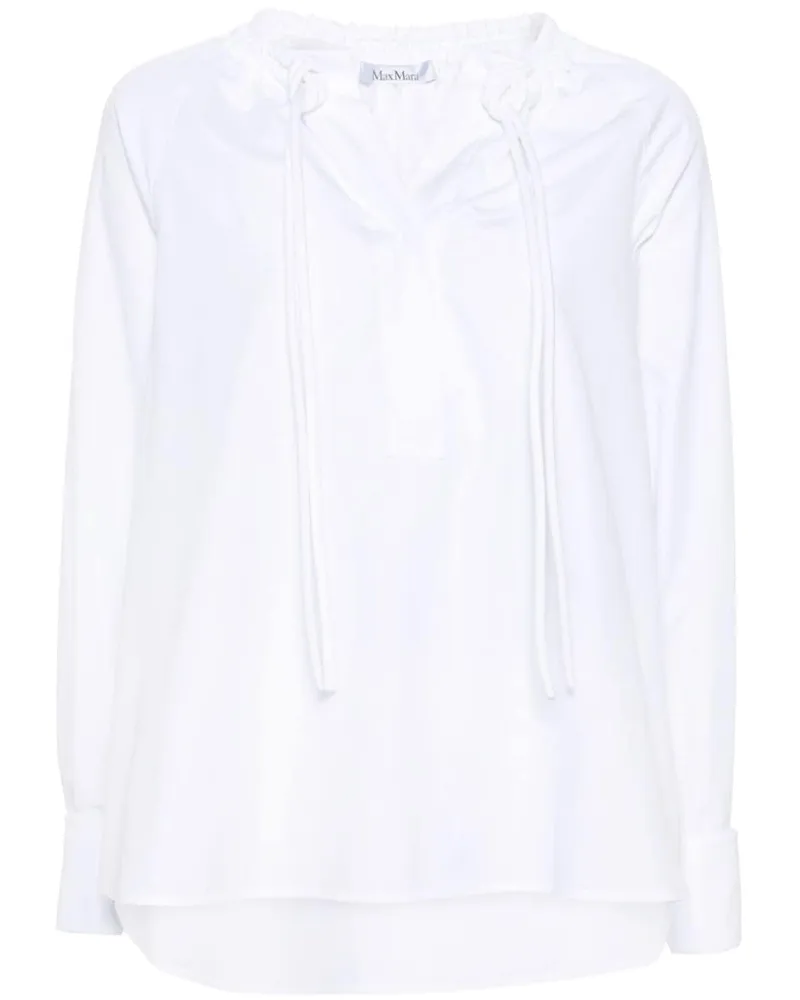 Max Mara Hemd aus Popeline mit Schnürung - Weiß Weiß