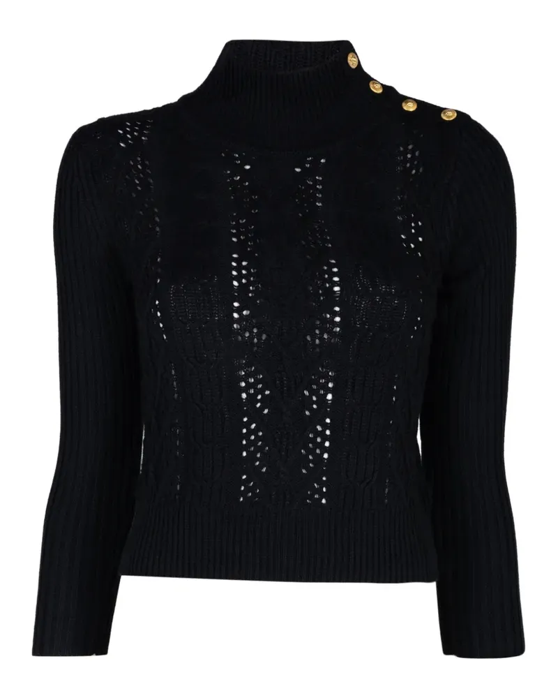 L'Agence Kamdyn Pullover mit Zopfmuster - Schwarz Schwarz