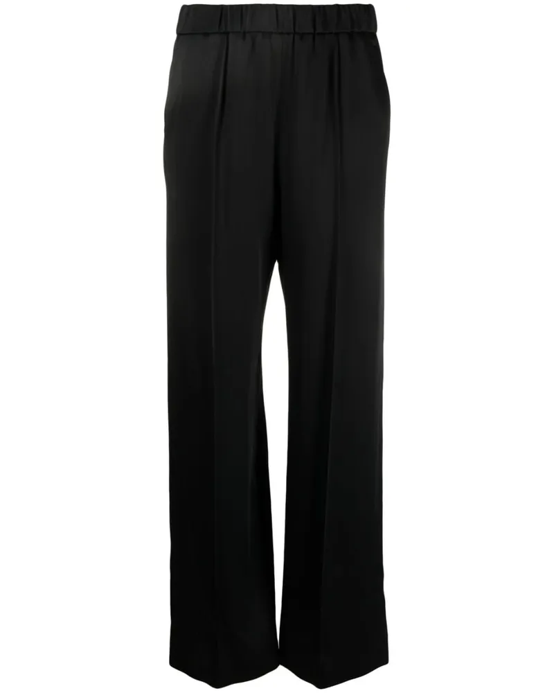 Jil Sander Weite Hose aus Satin - Schwarz Schwarz